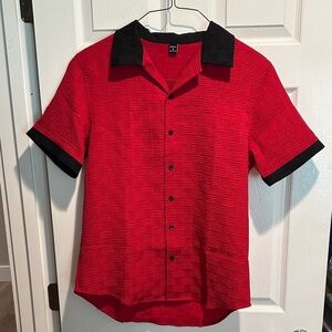 Classic Red and Black Men's Casual Shirt